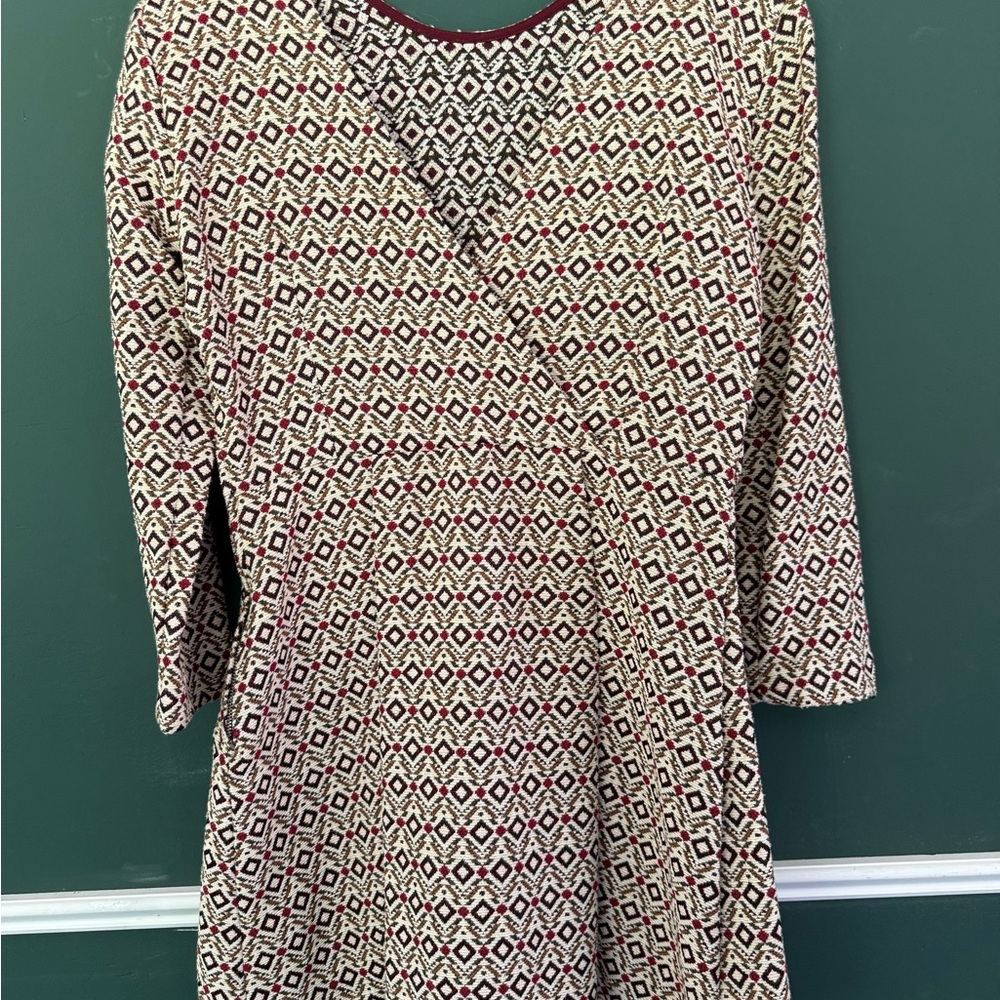 Elegant Long Sleeve Geometric Dress